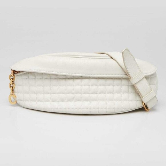 Celine White Quilted Leather C Charm Belt Bag - Picture 1 of 12